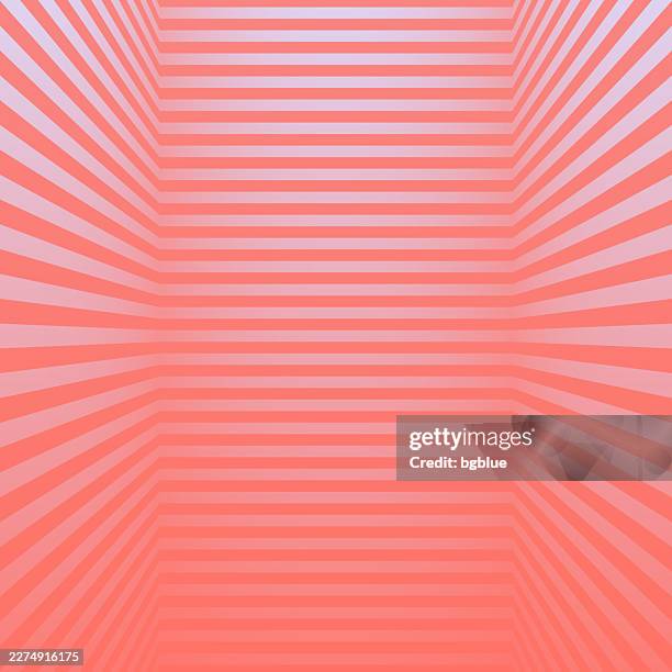 abstract striped background and red gradient - trendy 3d background - futuristic empty room stock illustrations