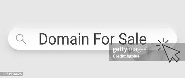domain for sale - search bar with cursor on blank background - domain stock illustrations