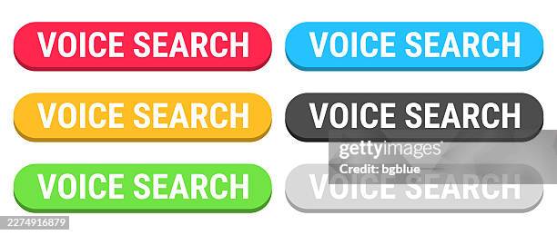 voice search - colorful 3d click web buttons on blank background - green artificial intelligence background eps stock illustrations