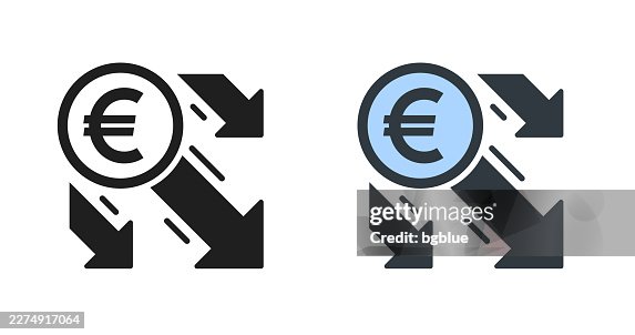 Euro decrease. Icons for design - Editable icon Euro decrease. Icons for design - Editable icon