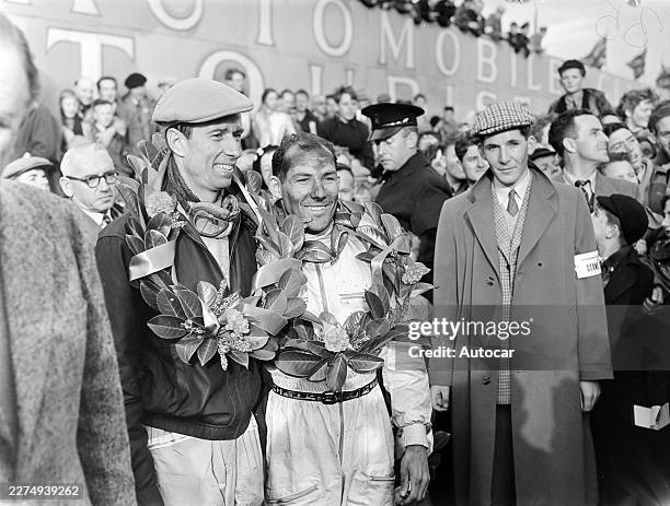 John Fitch and Stirling Moss, 1st position during the RAC Tourist Trophy at Dundrod Circuit on Saturday 17th September 1955 in County Antrim,...