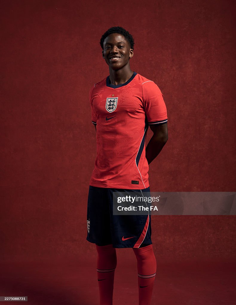 Mainoo Kit Kobbie Mainoo poses during the England Men's 2026 Kit Launch at St ...