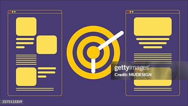 target goal concept with ui interface layout abstract vector design - dashboard screen stock illustrations