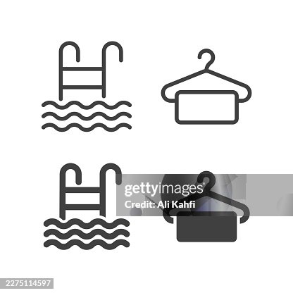 Pool icon. Solid and line simple icon series Pool icon. Solid and line simple icon series