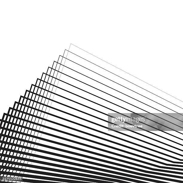 smooth straight black lines corner transition to thin background - converging lines black vector stock illustrations