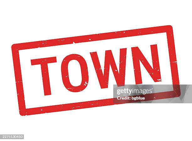 town - red rubber stamp on white background - plaza stock illustrations