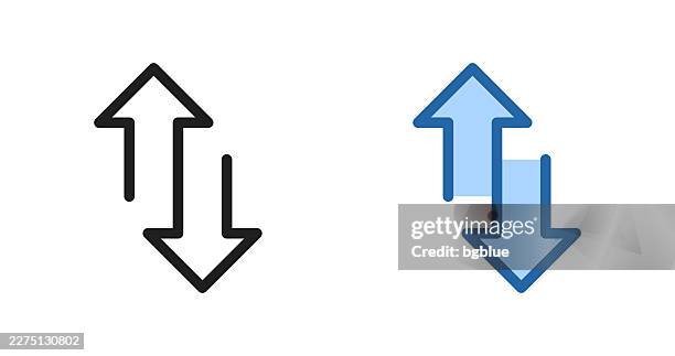 up and down transfer arrows. icons for design - editable stroke icon - decal stock illustrations