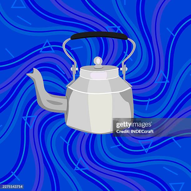 chai kettle with background - nutmeg stock illustrations