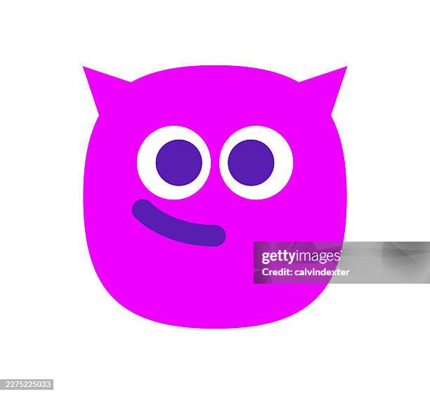happy smiling devil emoji icon symbol - devil emoji stock illustrations