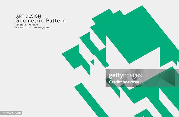 abstract green 3d perspective cube building pattern design material background - environmentally friendly building stock illustrations