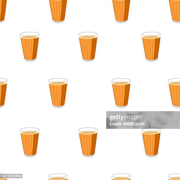 chai glass seamless pattern - cinnamon bread stock illustrations