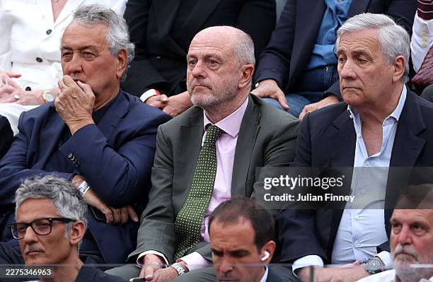 Angelo Binaghi, President of the Italian Tennis Federation, in attendance for the Men's Singles Round of 64 match between Jannik Sinner of Italy and...