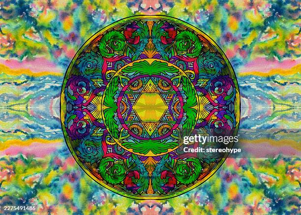 mystic discus - cloudy glass stock illustrations