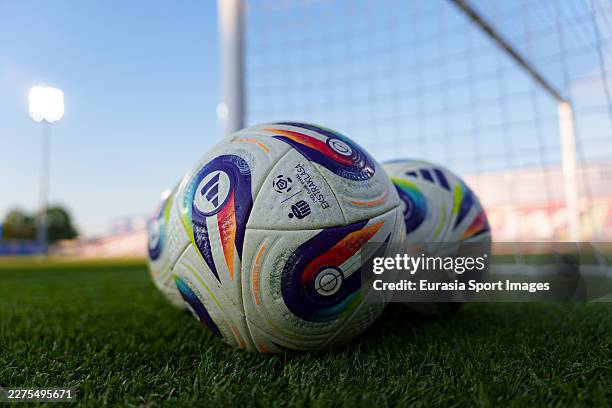 The PKO BP Ekstraklasa official match ball prior to the match between Rakow Czestochowa and Jagiellonia Bialystok at Rakow Municipal Stadium on May...