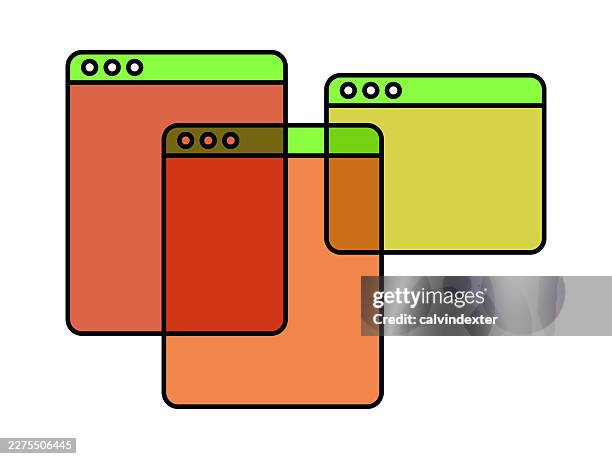 retro style web browser - software development stock illustrations