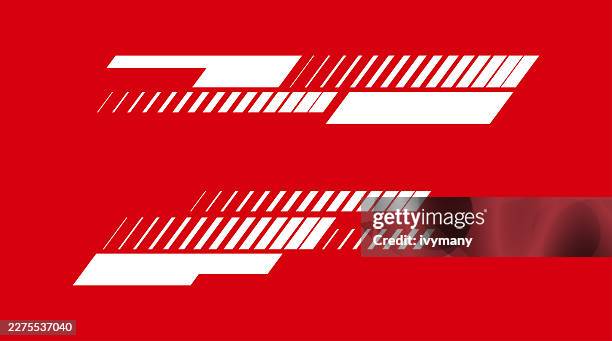 red dynamic speed stripe line decal banner - decal design stock illustrations