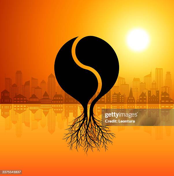 yin and yang roots - stress ball stock illustrations