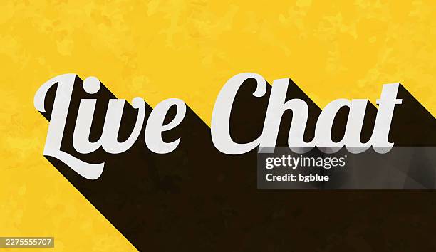 live chat - text with long shadow on textured yellow background - lives matter stock illustrations