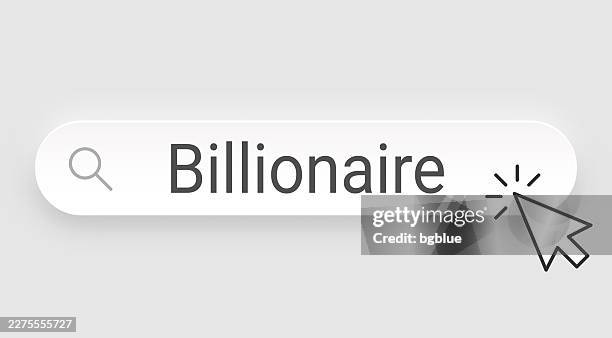 billionaire - search bar with cursor on blank background - billions stock illustrations