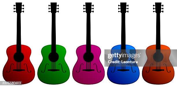 acoustic guitars - musical equipment stock illustrations