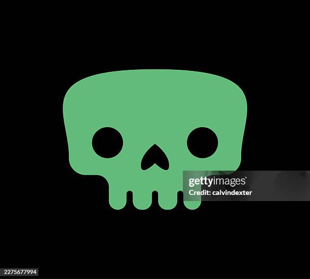 human skull icon symbol - facebook data leak stock illustrations