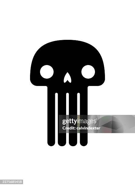 human skull icon symbol - digital piracy stock illustrations