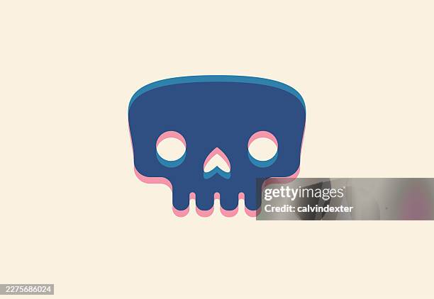 human skull icon symbol - data breach stock illustrations
