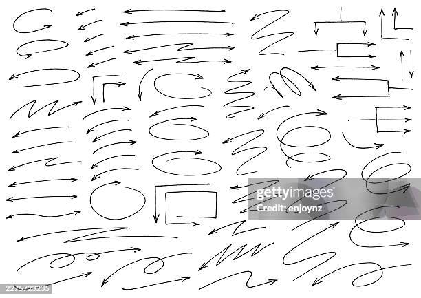 hand drawn arrow sketch collection - drawn arrow stock illustrations