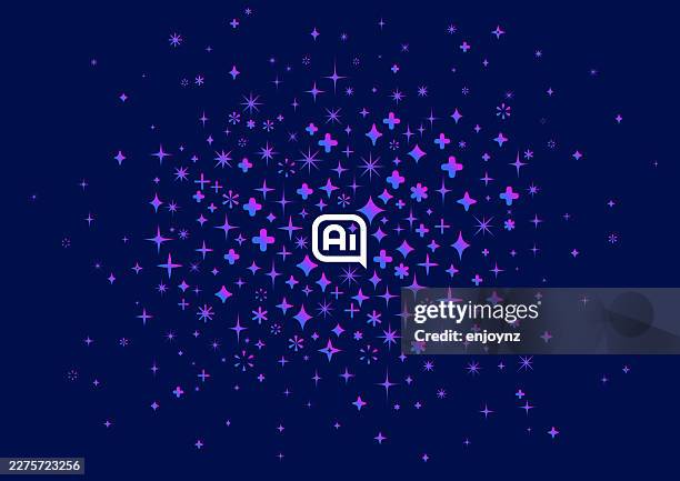 neon sparkle abstract ai glow background - artificial intelligence background stock illustrations