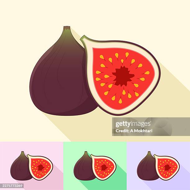 fig fruit flat icon. - figs stock illustrations