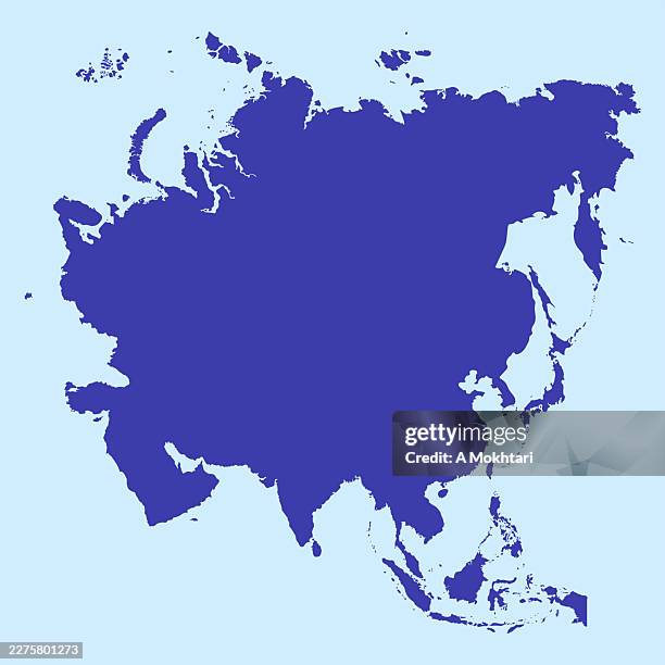 asia silhouette map vector. - northern areas pakistan stock illustrations