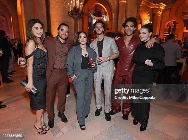 Mika Abdalla, Jalen Thomas Brooks, Louisa Levy, Antonio Cipriano, Josh Heuston, and Ella Bright attend Amazon Up Late at New York Public Library on...