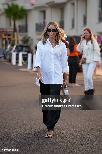 Claire Holt is seen leaving her hotel during the 79th annual Cannes Film Festival on May 12, 2026 in Cannes, France.