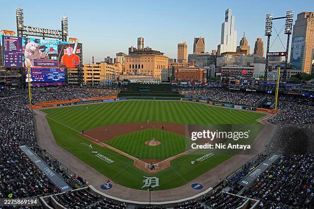 General view of Comerica Park during the game between the Toronto Blue Jays and the Detroit Tigers on Friday, May 15, 2026 in Detroit, Michigan.