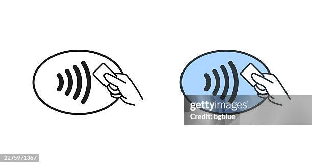 contactless payment. icons for design - editable icon - tapping stock illustrations