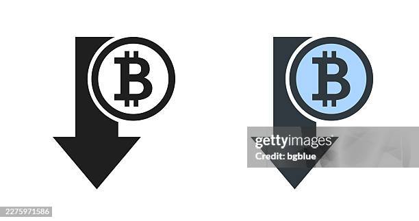 bitcoin decrease. icons for design - editable icon - two objects colliding stock illustrations