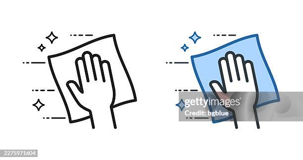 clean and sanitize with wipes. icons for design - editable stroke icon - rubbing stock illustrations