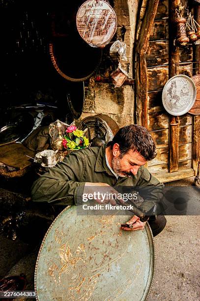 copper processing master in mardin - mardin stock pictures, royalty-free photos & images