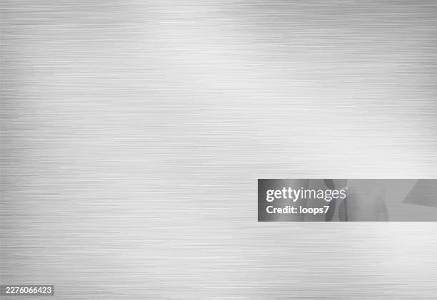 ilustrações de stock, clip art, desenhos animados e ícones de silver brushed metal texture background - metal escovado