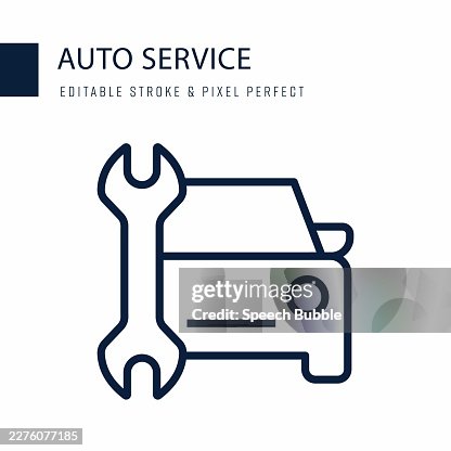 Auto Service Line Icon. Editable Stroke Vector Icon. Auto Service Line Icon. Editable Stroke Vector Icon.