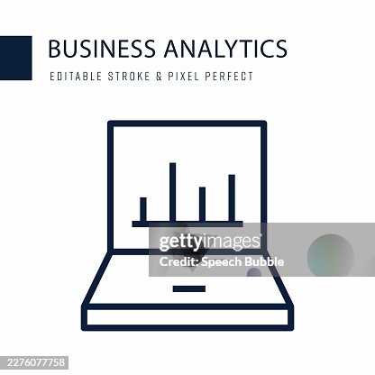 Business Analytics Line Icon. Editable Stroke Vector Icon. Business Analytics Line Icon. Editable Stroke Vector Icon.