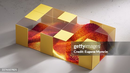 Particle data flow visualization in translucent glass containers Particle data flow visualization in translucent glass containers