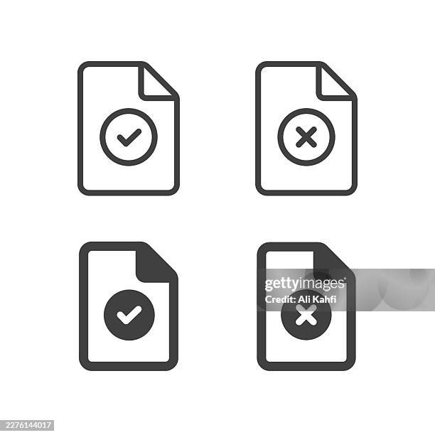 approval status icon. solid and line simple icon series - packing list stock illustrations