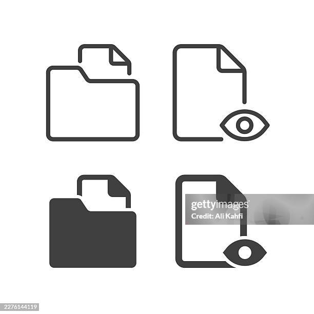 folder storage icon. solid and line simple icon series - packing list stock illustrations