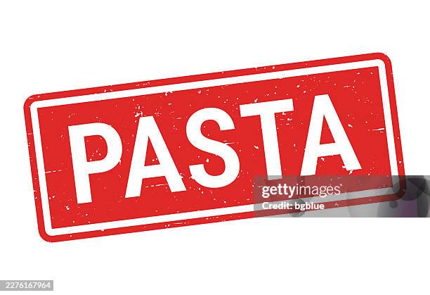 pasta - red rubber stamp on white background - spaghetti isolated stock illustrations