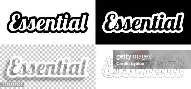 essential - text for design. blank, white and black backgrounds - line text - urgent need stock illustrations