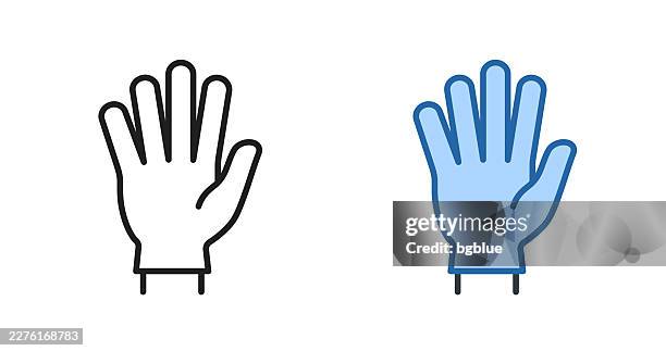 protective rubber glove. icons for design - editable stroke icon - gloves stock illustrations