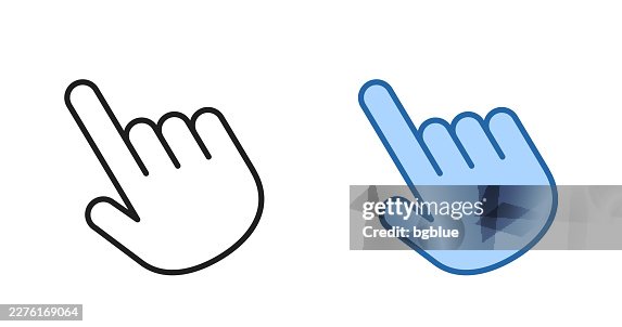 Hand cursor - pointer. Icons for design - Editable stroke icon Hand cursor - pointer. Icons for design - Editable stroke icon
