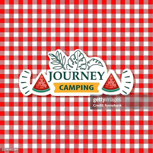picnic material - linen tablecloth stock illustrations