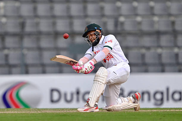 Bangladesh's Mushfiqur Rahim plays a shot during the third day of the second Test cricket match between Bangladesh and Pakistan at the Sylhet...